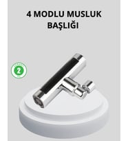 360° Dönebilen Musluk Başlığı 4 Fonksiyonlu Su Tasarruflu Ve Dayanıklı
