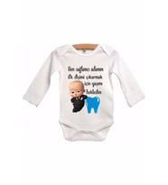 Diş Zıbını Patron Bebekli Bebek Zıbın Body