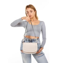 JINDARLIFE Kadın Siyah Zara Model Kapaklı Üç Bölmeli Çapraz kol ve omuz Çantası.
