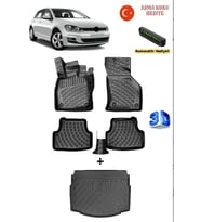 Rizline Volkswagen Golf 7 2012-2019 Yılları Arası Uyumlu 3D Havuzlu Paspas ve ALT Bagaj Havuzu Seti ASMA KOKU VE NUMARATÖR HEDİYELİ