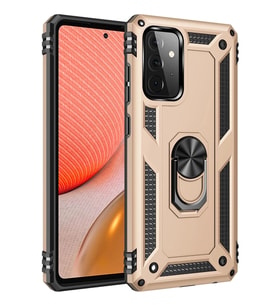 Durukar® Samsung Galaxy A72 Kılıf Sofya Yüzüklü Silikon Kapak - Gold