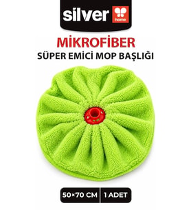 Ultra Soft Mikrofiber Mop Başlığı 365 GSM Süper Emici İz Bırakmaz Yıkanabilir Yeşil