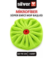 Ultra Soft Mikrofiber Mop Başlığı 365 GSM Süper Emici İz Bırakmaz Yıkanabilir Yeşil