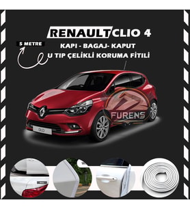 Renault Clio 4 Oto Araç Kapı Koruma Fitili 5metre Parlak Beyaz Renk