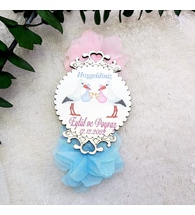 30 Adet İkiz Bebek Ahşap Bebek Şekeri Magnet-