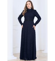 Lina Tesettür Abiye Elbise Lacivert