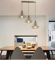 3 Başlı Avize Modern Restoran Bar Tezgahı Koridor Geçidi Balkon Ofis Yatak Odası Yatak Başı Merdiven Metal Sıralı Avize 3225-W85-4D-XX (Eskitme Altın)