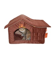 La Vista İç Mekan Kedi ve Köpek Çatılı Ev BORDO-Kahverengi 56-36-45cm