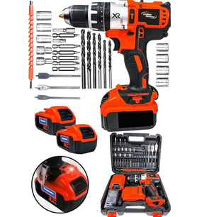Lieber German Xpro Serii Xr 30 Pcs 58 V 10 Ah Darbeli Titanium Sargılı Lion Akülü Turbo Şarjlı Vidalama Matkap (Karışık)