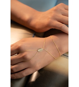925 Ayar Gümüş Gold Kaplama Yaprak Model Şahmeran Bileklik