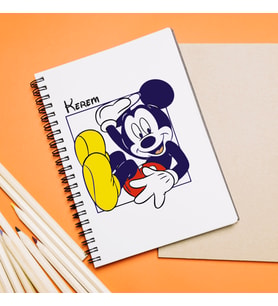 Mickey Mouse Tasarımlı Kişiye Özel Defter