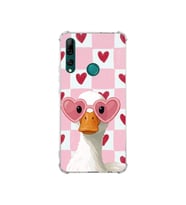 PrintiFy Huawei Y9 Prime 2019 ile Uyumlu Pembe Pötikare Serisi Göletin Gülü Tasarımlı Uv Baskılı Köşe Korumalı Antişok Kılıf