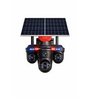 Provzen FX-6015 4 Kameralı (3 PTZ + 1 Sabit) 20MP 4G SIM Kartlı Güneş Enerjili Akıllı Güvenlik Kamerası  Full Color Gece Görüş + AOV Kayıt