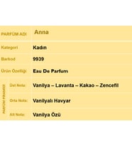 Nurxos Anna Kadın Parfüm EDP 30 ML – Oryantal Vanilya Kalıcı Koku - 9939