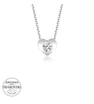 Swarovski Taşlı Gümüş Kalp Bayan Kolye