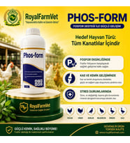Tüm Kanatlılar, Güvercin ve Kafes Kuşları İçin Phos-form 1 Lt. Fosfor ve Mineral Desteği