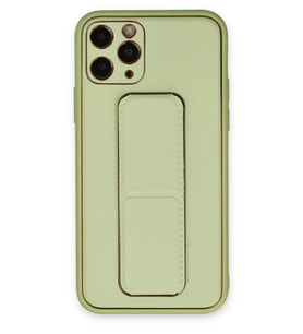 Pilelistore   iPhone 11 Pro Max Kılıf Coco Deri Standlı Kapak - Su Yeşili