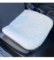 Yumuşak Tüylü Peluş Serme Oto Koltuk Koruyucu Minder Ön Tekli Beyaz