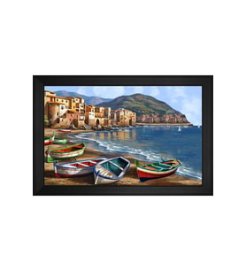 Manzara Temalı Kanvas Tablo 50 x 70 cm Siyah Çerçeve