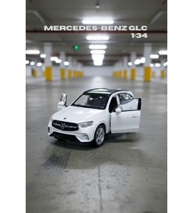 Beyaz 1:34 Ölçek Die Cast Kapıları Açılır Lisanslı Mercedes Benz GLC Oyuncak Metal Model Araba