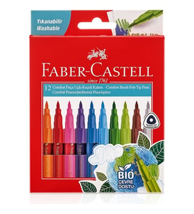 Faber Castell Comfort Keçeli Kalem, BIO Plastik Gövdeli, 12li