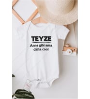 Teyze Anne Gibi Ama Daha Cool 2 Özel Tasarım Bebek Zıbın Pamuklu Çıtçıtlı Body