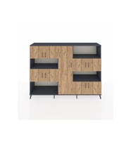 Hyperion Dolap 10 Raflı 9 Kapaklı 220x44x163 Antrasit-Çam/Antrasit