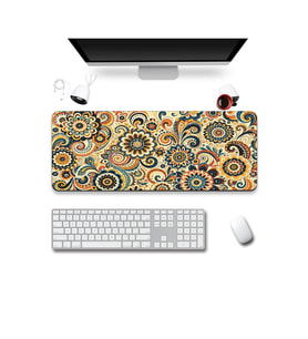 SonicTouch Klavye Mousepad 40x90cm Dikişsiz Pürüzsüz Sıvı Geçirmez Kaymaz Taban Retro Çiçek Rüyası