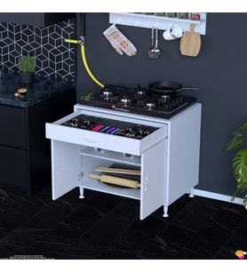 Modilayn QPLAS (XXXL) Set Ocak Altı Dolap 80x88x56 cm Çekmeceli, Kapaklı 2 Göz Raf Bölmeli