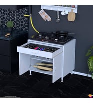 Modilayn QPLAS (XXXL) Set Ocak Altı Dolap 80x88x56 cm Çekmeceli, Kapaklı 2 Göz Raf Bölmeli