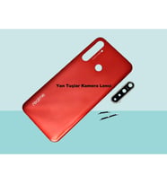 Oppo Realme 5İ Uyumlu FULL KASA Arka Kapak Batarya Kapağı - KIRMIZI