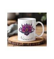 Namaste Görsel Tasarımlı Beyaz Seramik Baskılı Kupa Bardak 330ml