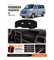 VOLKSWAGEN TRANSPORTER T4 (1990-2003) Uyumlu Torpido Örtüsü Torpido Kılıfı - Siyah Kahverengi