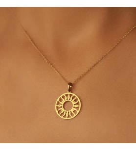 Kişiye Özel 925 Ayar Gümüş Tasarım Mandala Kolye (Gold)