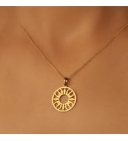 Kişiye Özel 925 Ayar Gümüş Tasarım Mandala Kolye (Gold)