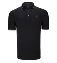 T8586 DEWBERRY ERKEK POLO YAKA T-SHIRT-KOYU SİYAH