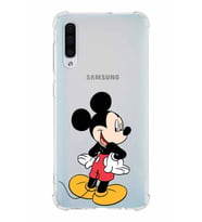 Samsung Galaxy A30s Köşe Korumalı Antişok Kapak Mickey Mouse Tasarımlı Şeffaf Kılıf