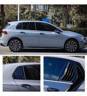 Volkswagen Golf 8 Kelebek Cam Kaplama Vizörü Parlak Siyah
