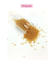 Dökme Cam Kum Boncuk (11/0) 2 mm - 20 Gram - Şeffaf Altın - BNC027