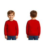 Unisex Düz Baskısız Çocuk Sweatshirt  3 İplik Şardonlu Kumaş (Kırmızı)