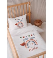 %100 Pamuk Saten Isme Özel 100x150 Bebek Yatak Nevresim Seti