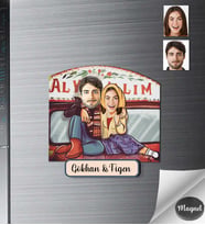 Kişiye Özel Sevgili Ahşap Magnet -38