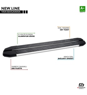 Bmw X1 Uyumlu E84 Newline Krom Yan Basamak 183 Cm 2009-2015