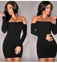 pilelistore TP101190 Eldivenli Straplez Mini Elbise (Siyah)