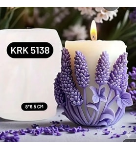 Lavanta Desenli Silikon Kalıbı (Dekoratif Çiçek Motifli) 8X6,5 Cm