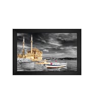 Ortaköy Camii Motifli Kanvas Tablo 50 x 70 cm Siyah Çerçeve