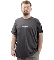 Mode XL Büyük Beden Baskılı Erkek T-Shirt Bisiklet Yaka VAN GOGH U24040 Antrasit