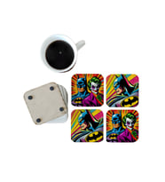 Ghostbastır Design Batman ve Joker Dekoratif Ahşap Bardak Altlığı Seti 086