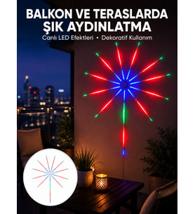 Uygulama Destekli RGB LED Havai Fişek Duvar Aydınlatması Yeni Nesil