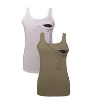 LuvmaBelly MYRA1503_1506 Emzirme atlet seti (Beyaz - Haki)